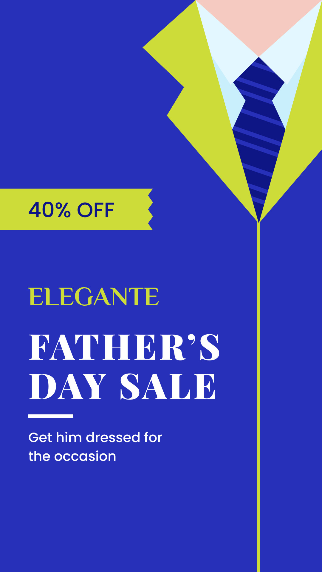 Elegant Father's Day Blue Sale Facebook Cover 820x360
