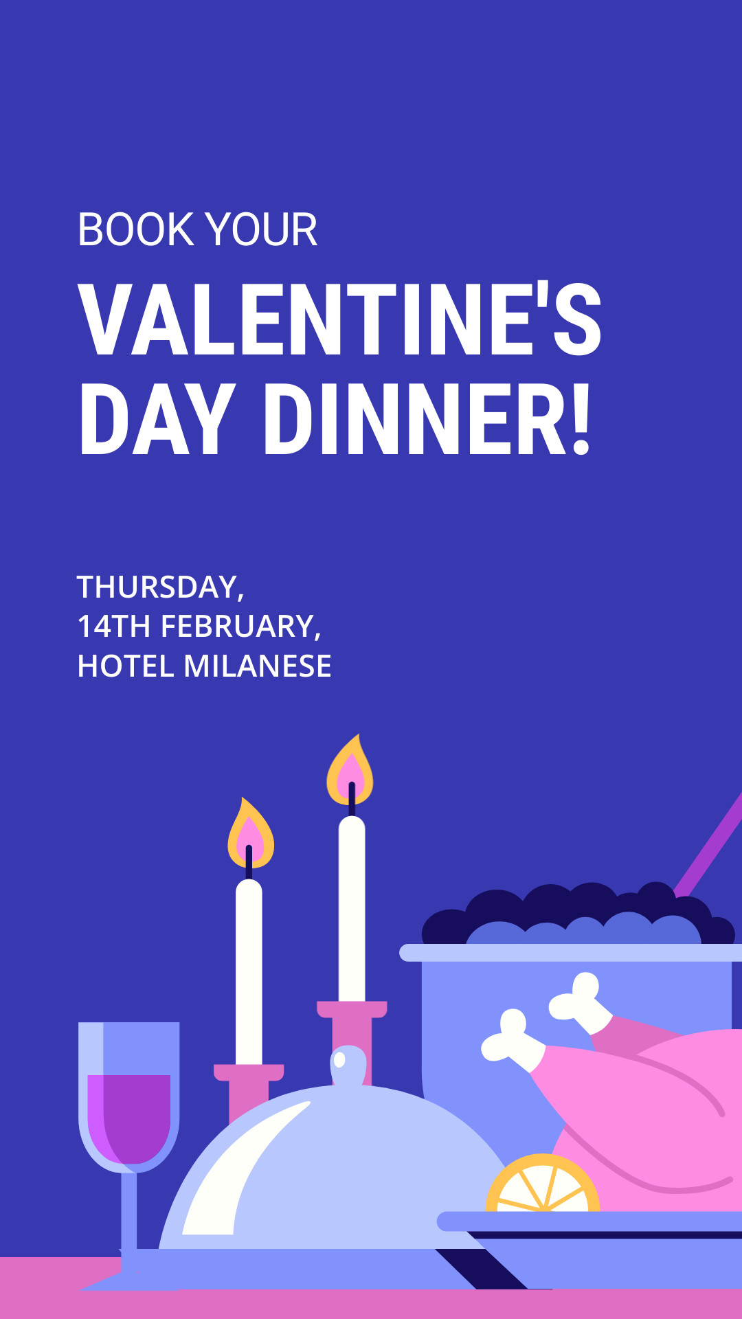 Valentine's Day Dinner Illustration