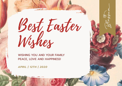 Watercolor Best Easter Wishes 420x298 template