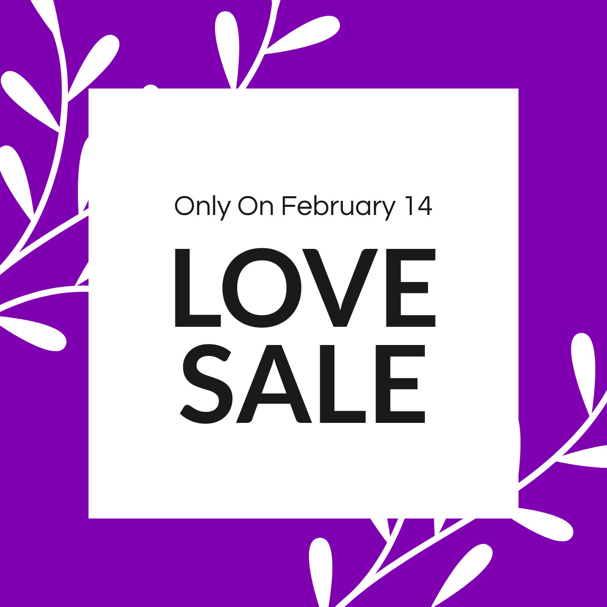 Valentine's Day Purple Love Sale