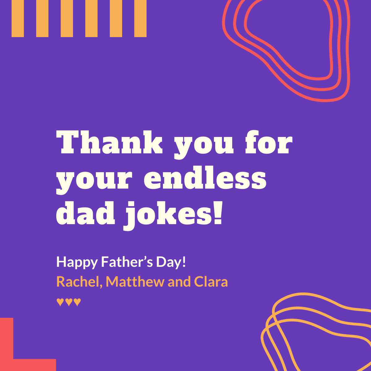 Thank You Father's Day Jokes Responsive Square Art 1200x1200