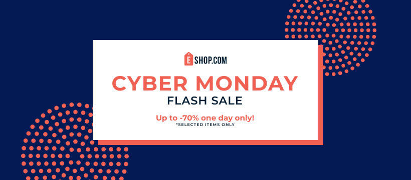 Cyber Monday Flash Sale Dots Facebook Cover 820x360