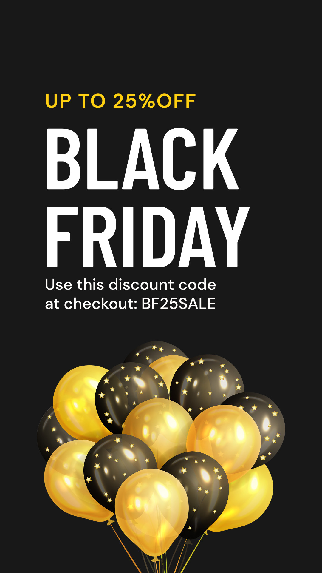 Gold Balloon Black Friday Discount