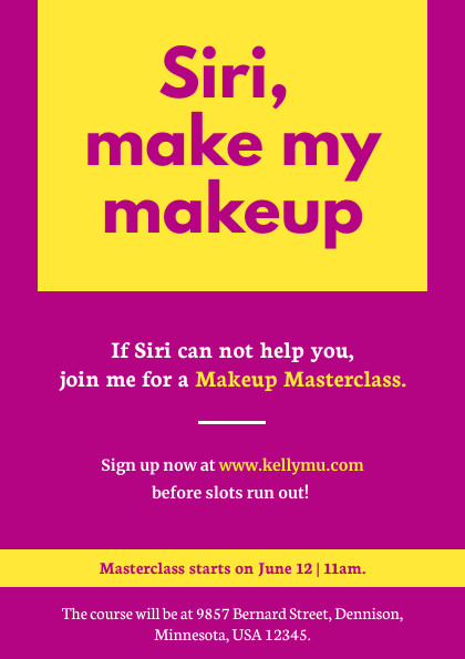 Siri make my Makeup – Flyer Template 420x595 template