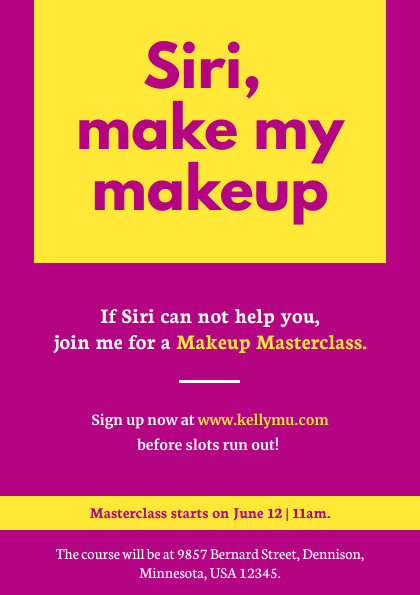 Siri make my Makeup – Flyer Template 420x595