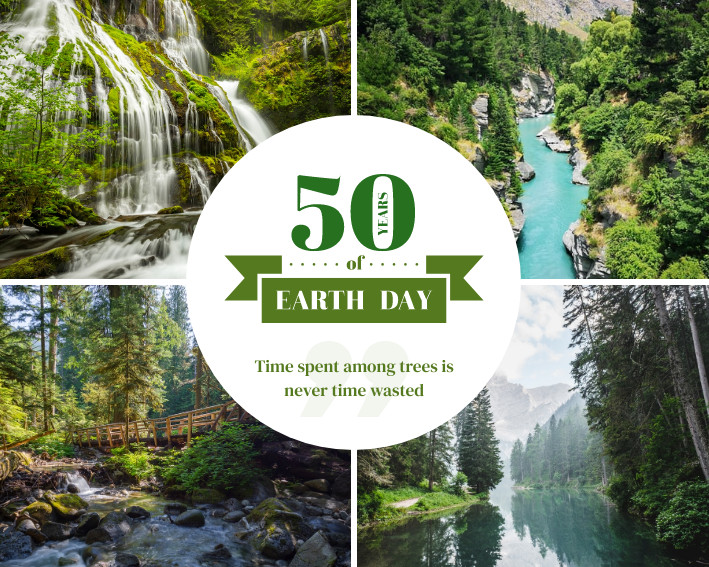 Earth Day Among the Trees – Photo Collage Template 709x567 template preview