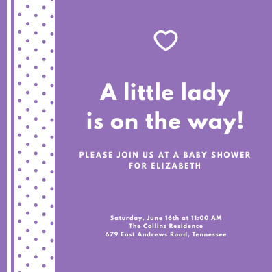 Lavender Little Lady – Invitation Template 397x397 template