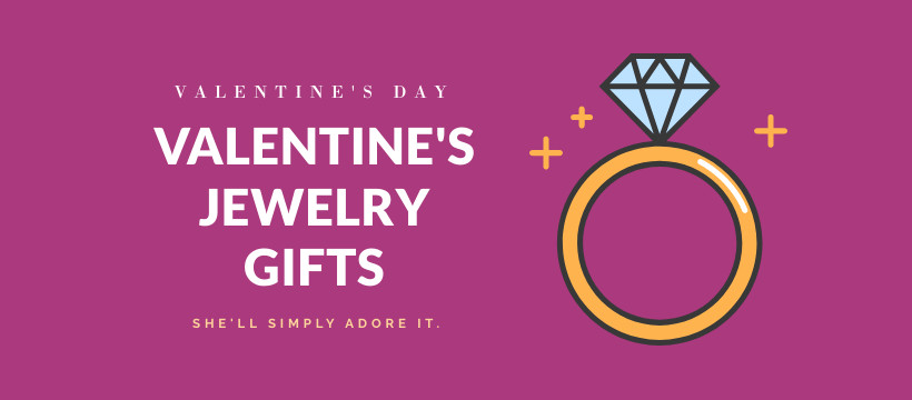 Valentine's Day Jewelry Ad Template Facebook Cover 820x360