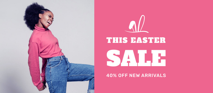This Easter Sale Bunny New Arrivals Facebook Cover 820x360