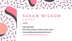 Susan's Hair Salon – Business Card Template 252x144 template