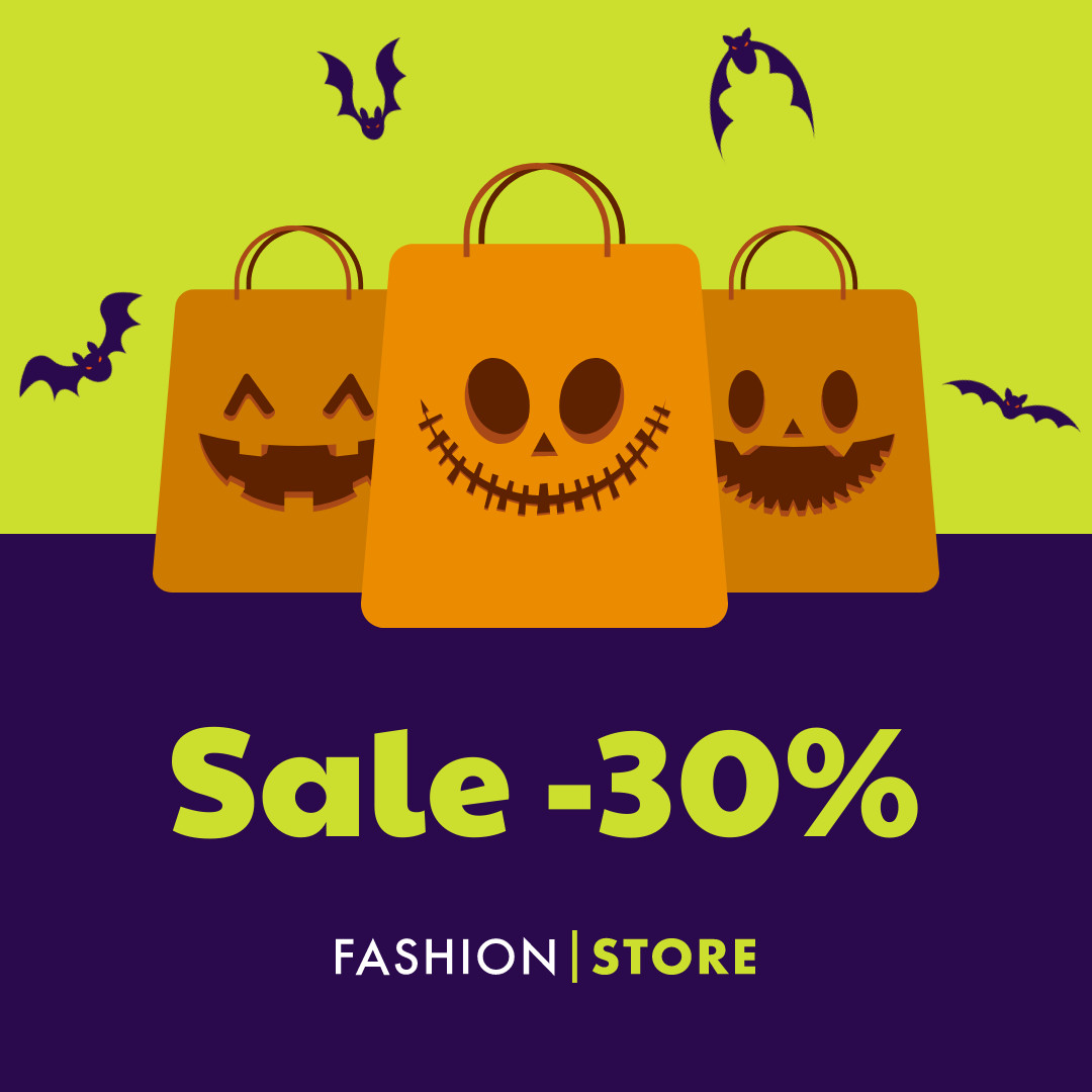 Halloween Shopping Bag Fashion Sale Inline Rectangle 300x250
