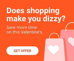 Valentine's Day Dizzy Shopping Inline Rectangle 300x250