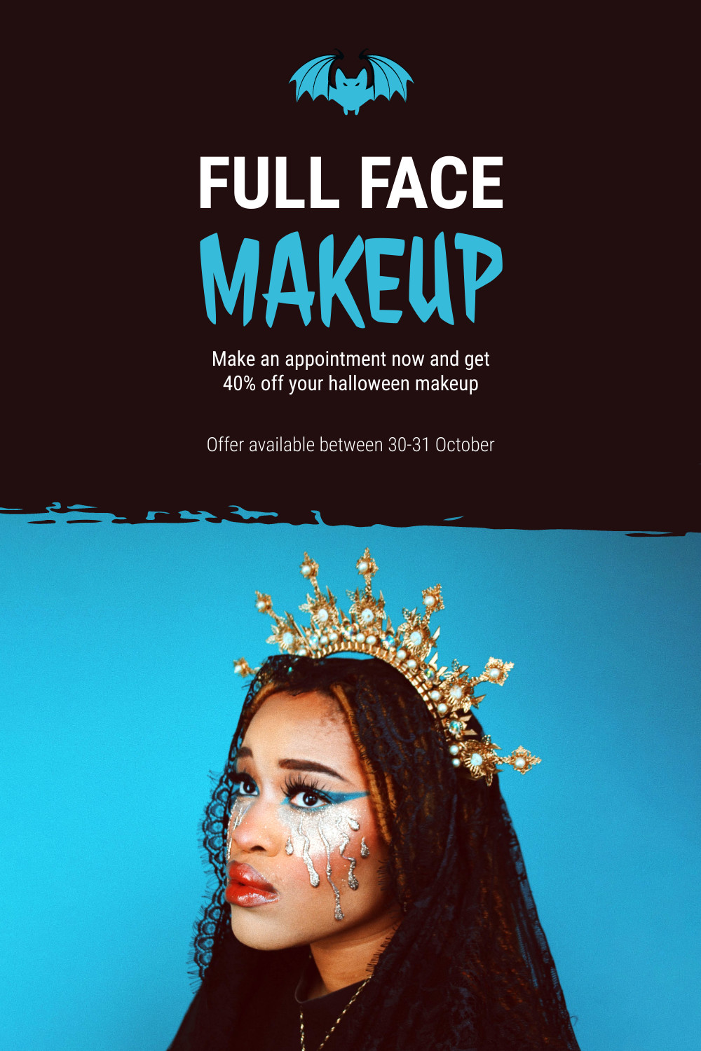 Full Face Halloween Makeup Facebook Cover 820x360