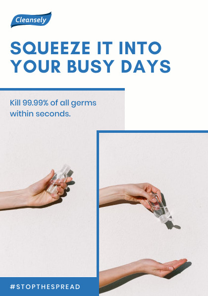Hand Sanitizer Stop The Spread – Flyer Template 420x595 template