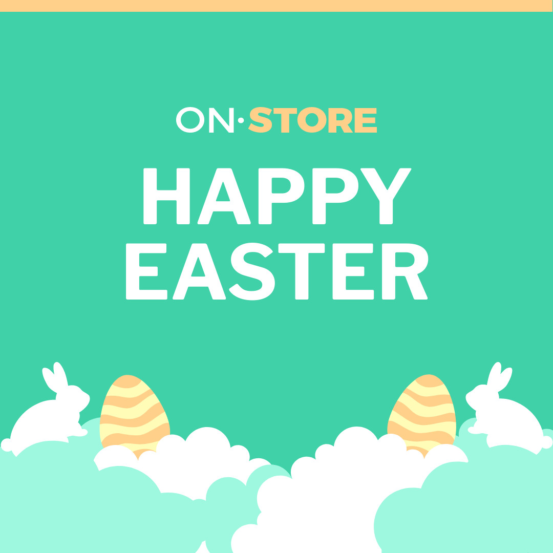 Happy Easter Bunny in Clouds 1080x1080 template