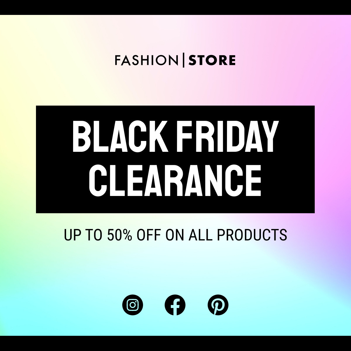 Fashion Black Friday Clearance Responsive Square Art 1200x1200