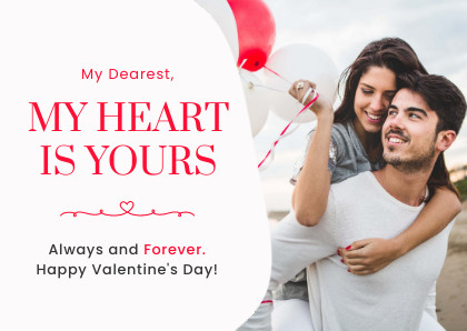 Heart Is Yours Valentine's Day Card 420x298 template