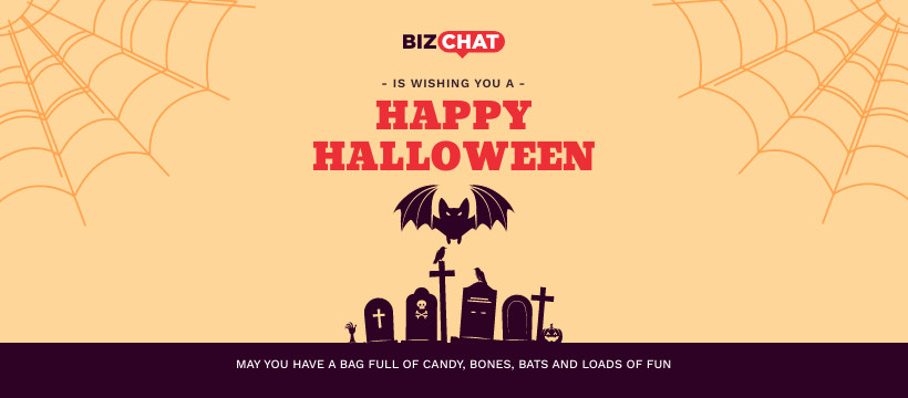 BizChat Wishing Happy Halloween  Facebook Cover 820x360