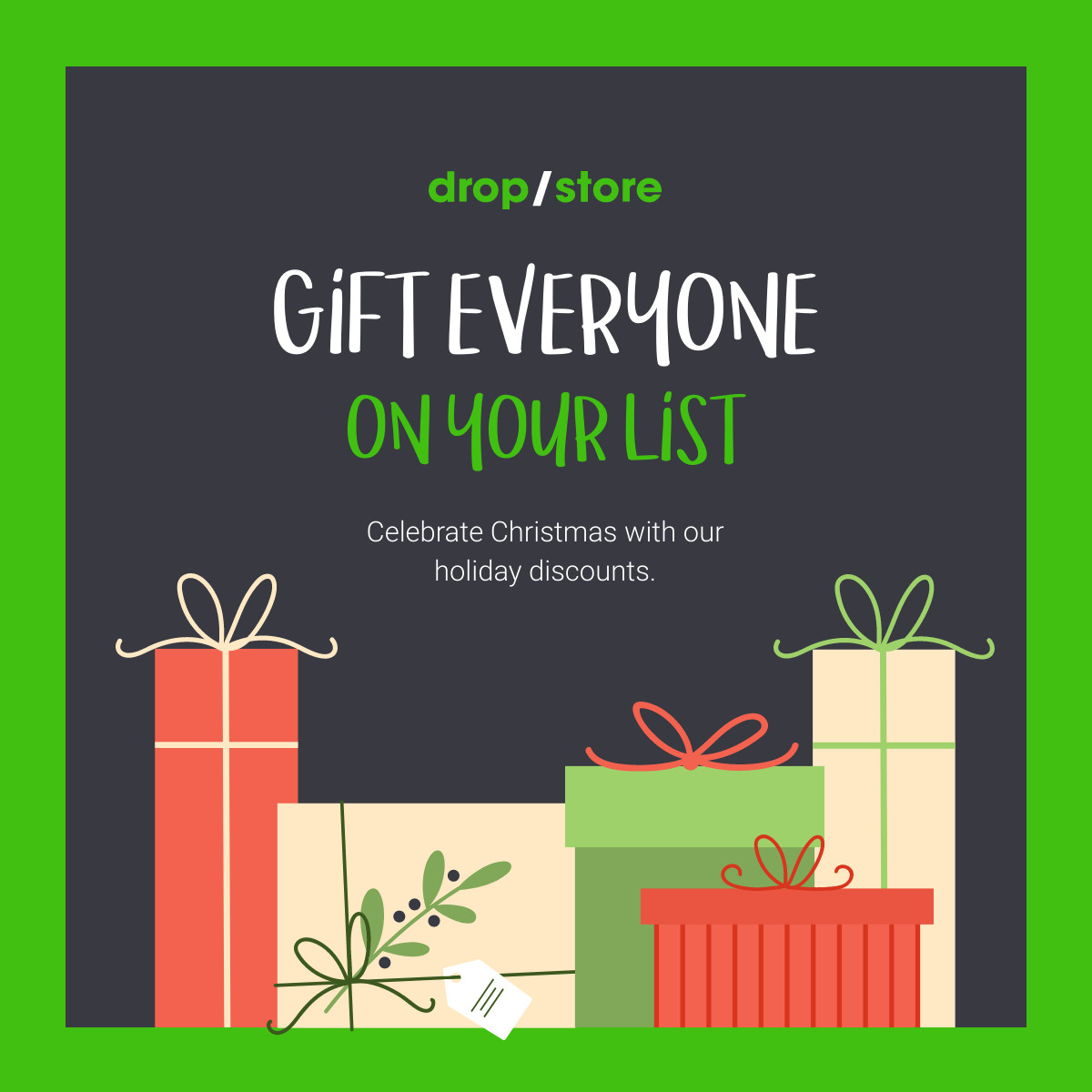 Celebrate Christmas Gift Everyone Responsive Square Art 1200x1200