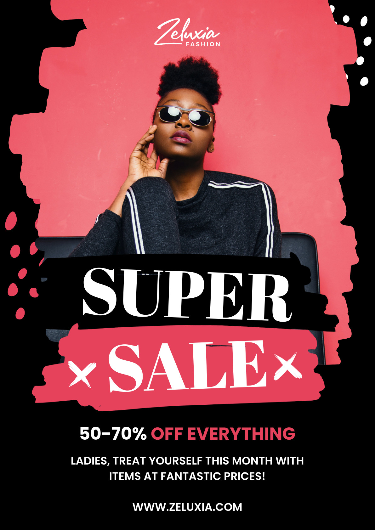 Red Fashion Super Sale Poster 1191x1684