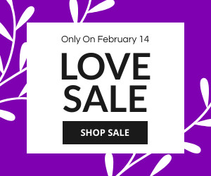 Valentine's Day Purple Love Sale Inline Rectangle 300x250