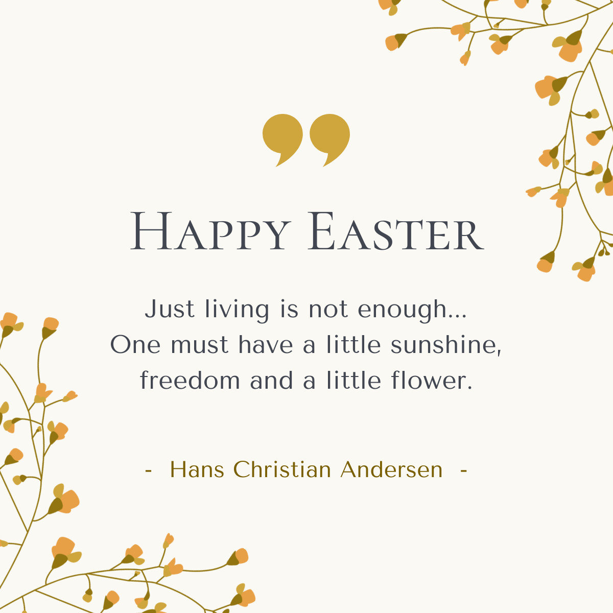 Happy Easter Andersen Quote Responsive Square Art 1200x1200