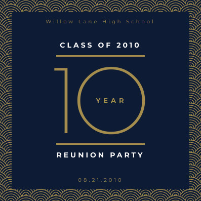 Willow Lane 10 Years Reunion Party – Invitation Template 397x397 template