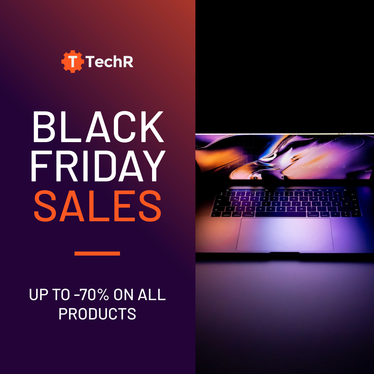 Black Friday Sales Techr Laptop Responsive Square Art 1200x1200
