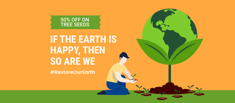 Tree Seed Discount on Earth Day Facebook Cover 820x360