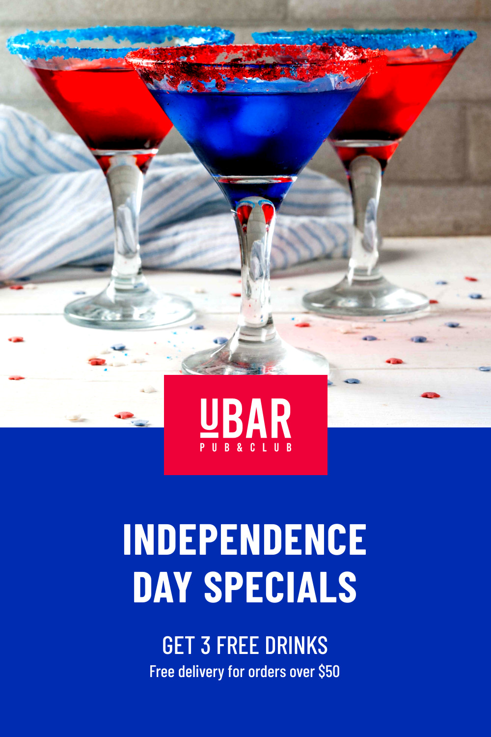 Independence Day Drink Specials Facebook Cover 820x360