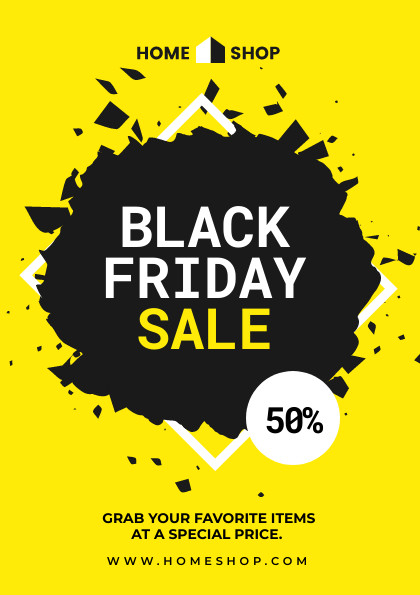 Yellow Shop Black Friday Sale Flyer 420x595