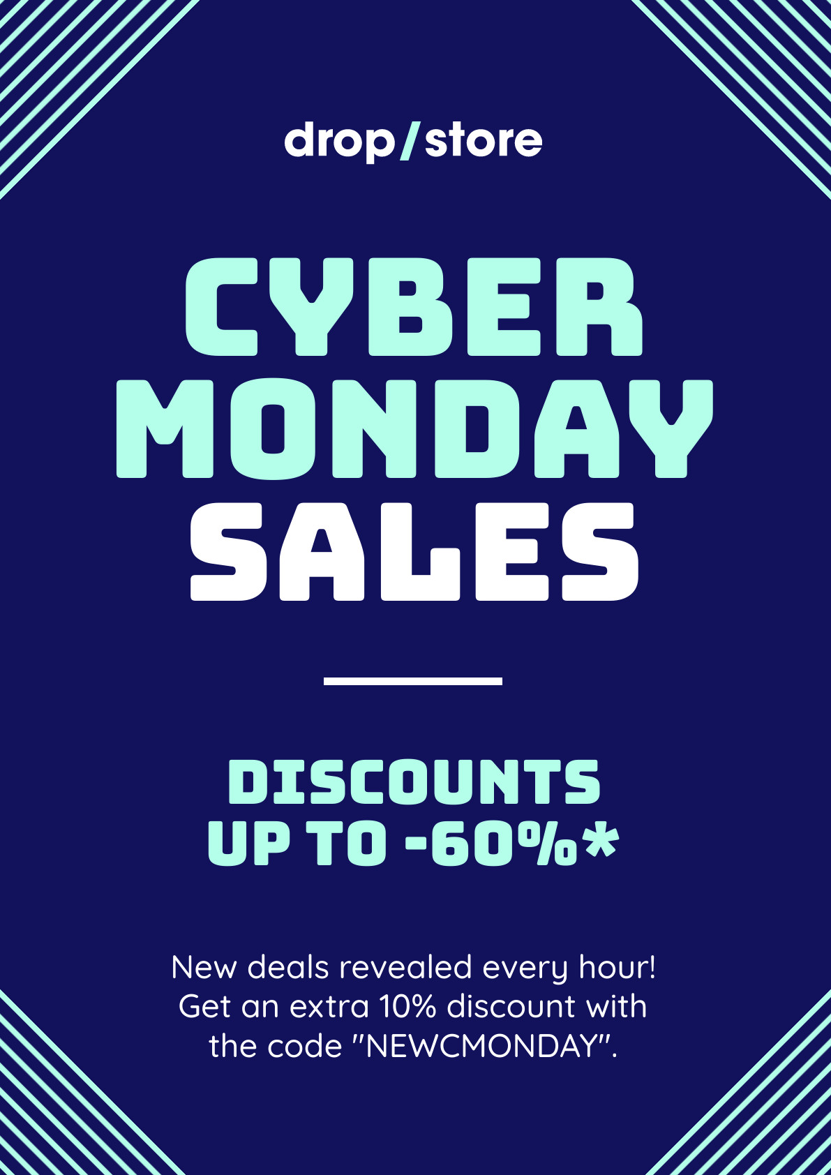 Blue Lines Cyber Monday Sales Poster 1191x1684