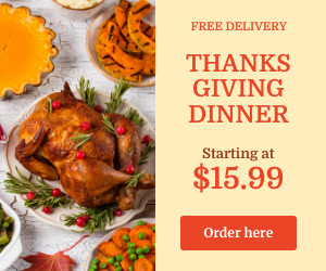 Thanksgiving Dinner Free Delivery Inline Rectangle 300x250