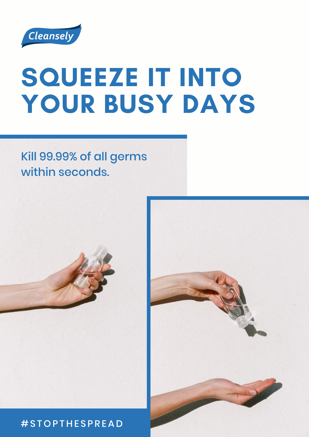 Hand Sanitizer Stop The Spread – Poster Template 1191x1684 template preview