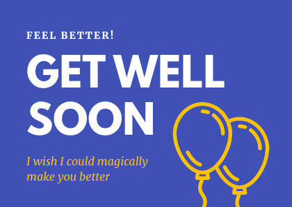 Get Well Balloon Blue – Card Template 420x298 template