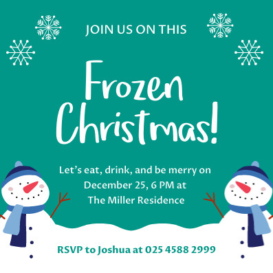 Join Us This Frozen Christmas Invitation 397x397 template