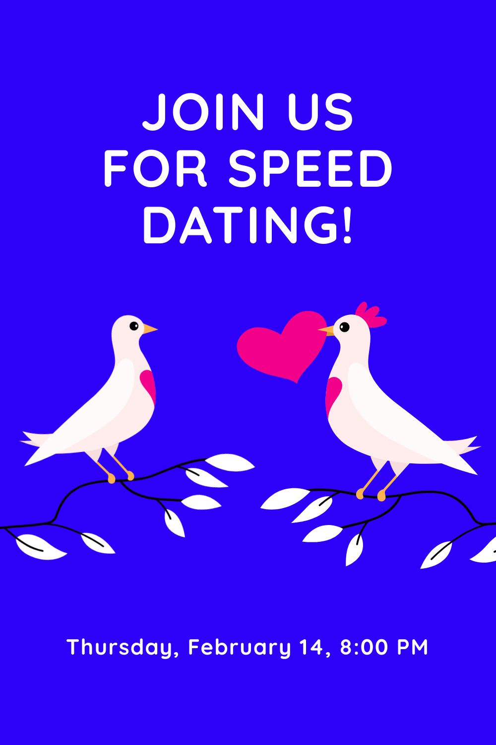 Valentine's Day Speed Dating Illustration Facebook Cover 820x360