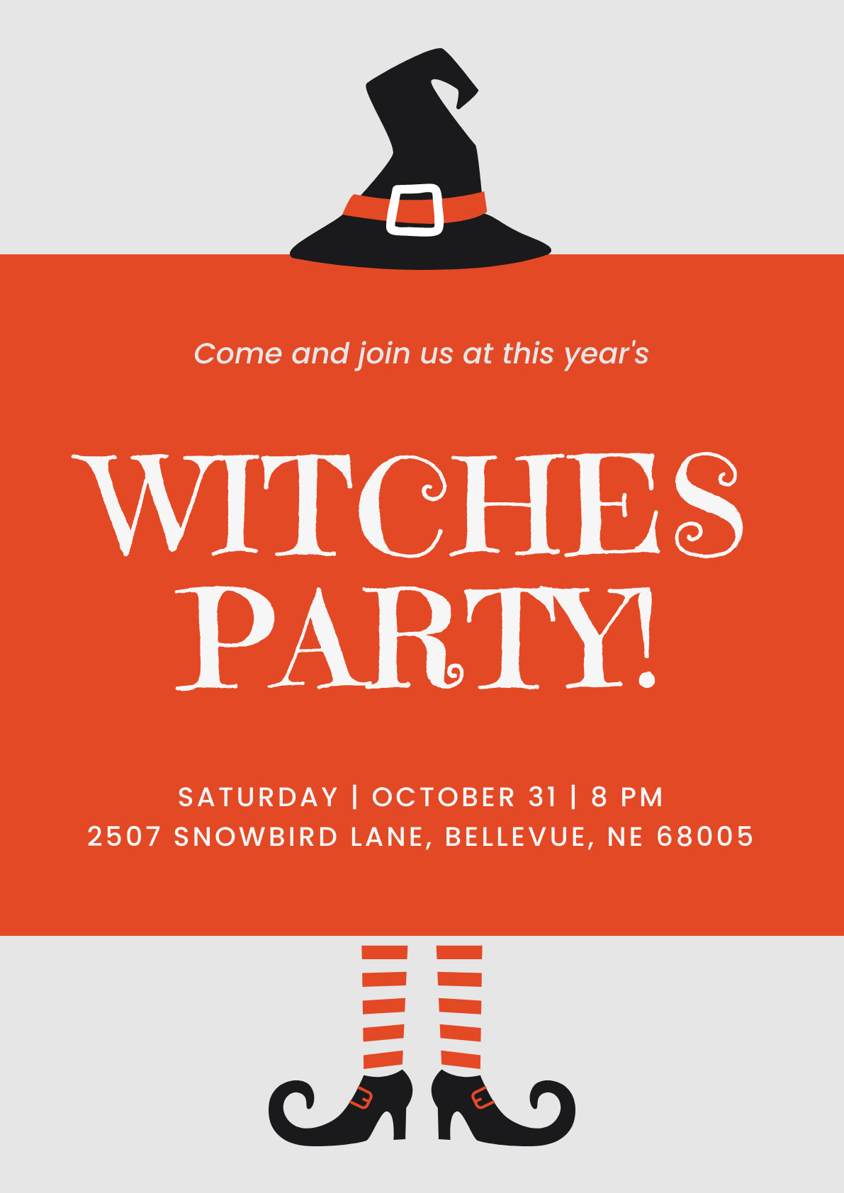 Halloween Witches Red Party Poster