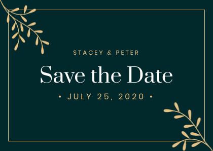 Dark Green Save the Date – Card Template 420x298 template