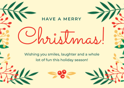 Have Merry Christmas Flower Card 420x298 template