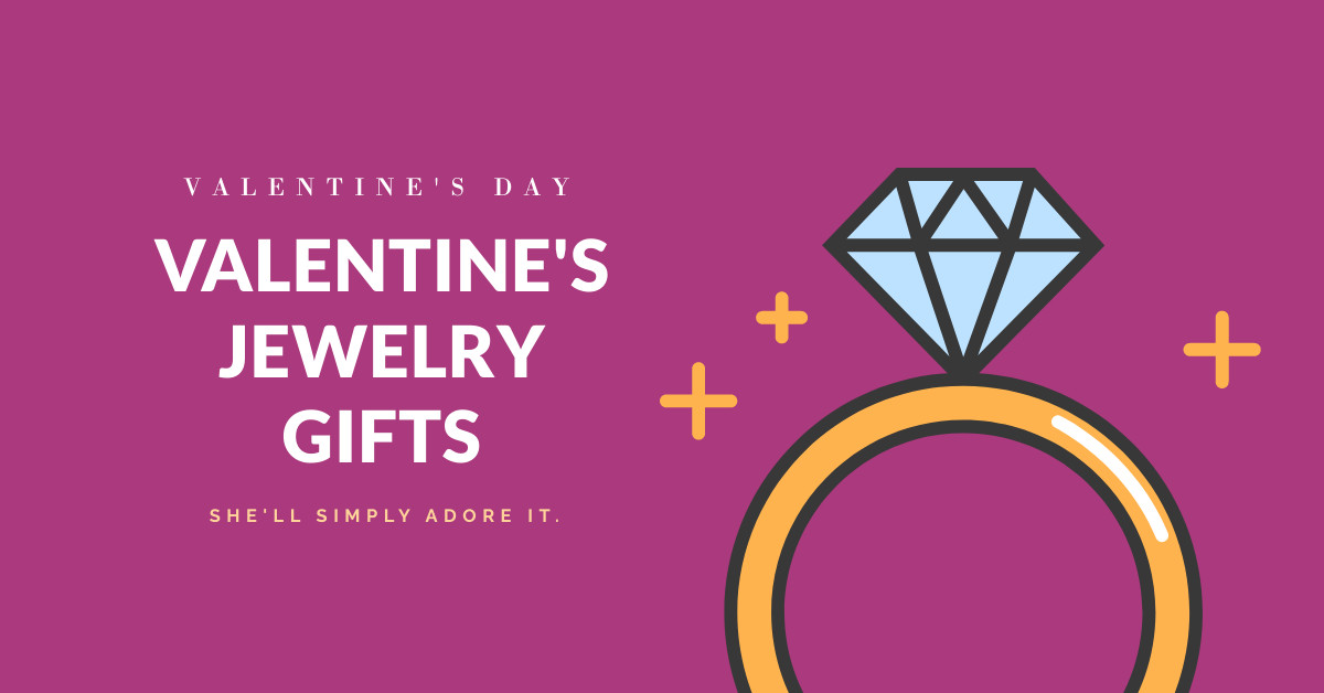 Valentine's Day Jewelry Ad Template Facebook Cover 820x360