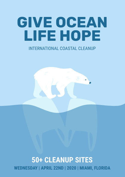 Give Ocean Life Hope Earth Day – Flyer Template  420x595 template