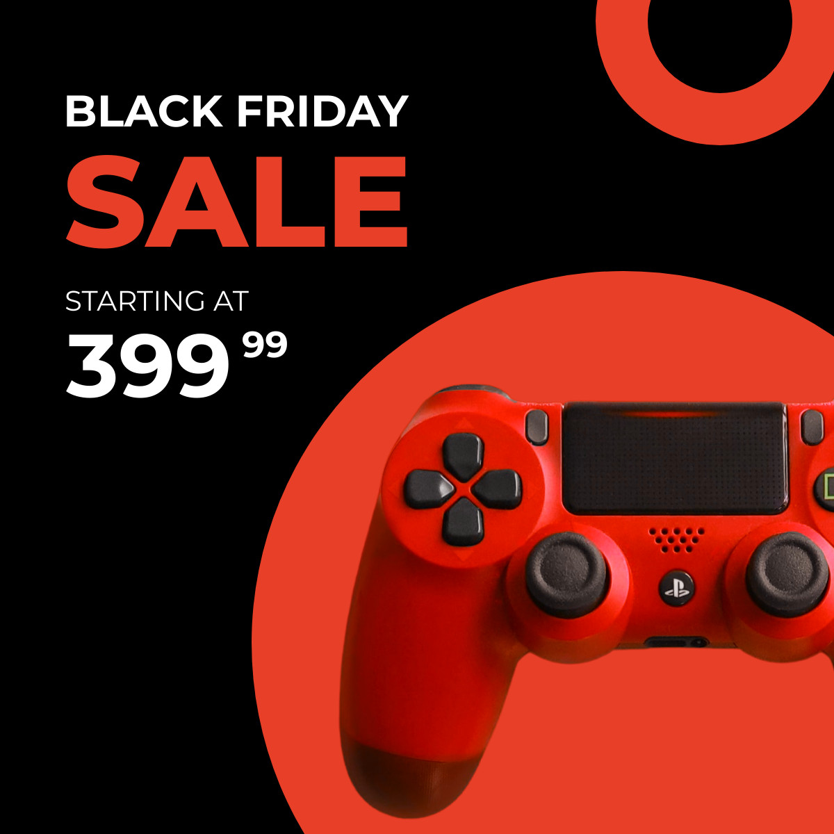Black Friday Red PS4 PRO Controller