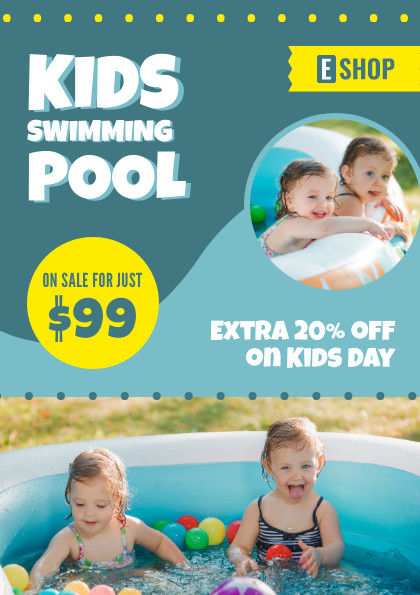 Kids Swimming Pool On Sale – Flyer Template 420x595 template