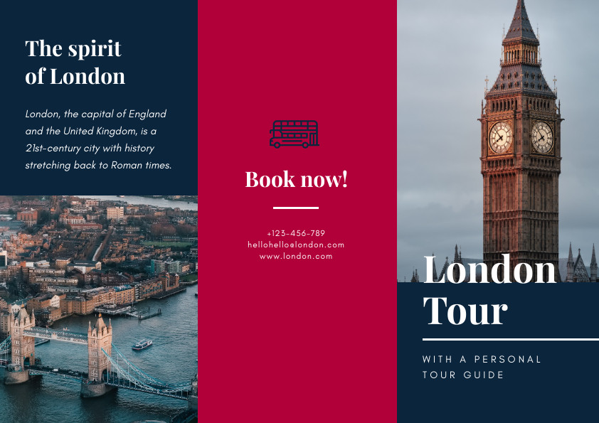 London Tour Brochure Template 842x595