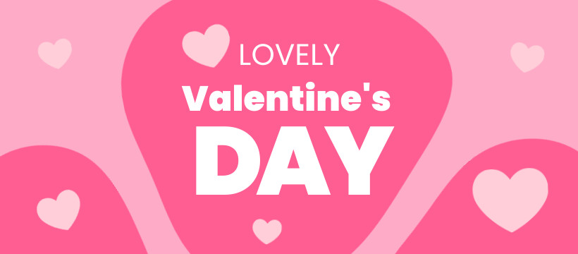 Lovely Valentine's Day Pink Bubble Facebook Cover 820x360