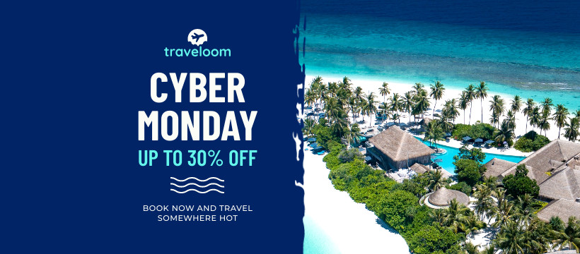 Travel Somewhere Hot Cyber Monday Facebook Cover 820x360