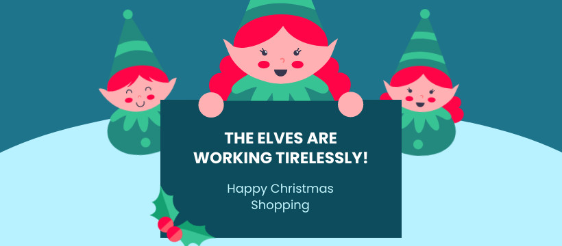 Christmas Elves Shopping Facebook Cover 820x360