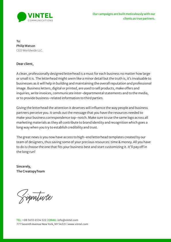 Letterhead Templates - Design Professional Letterheads - Creatopy Ad 