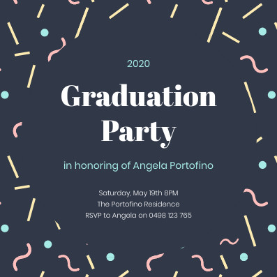 Angela Portofino Graduation Party – Invitation Template  397x397 template preview